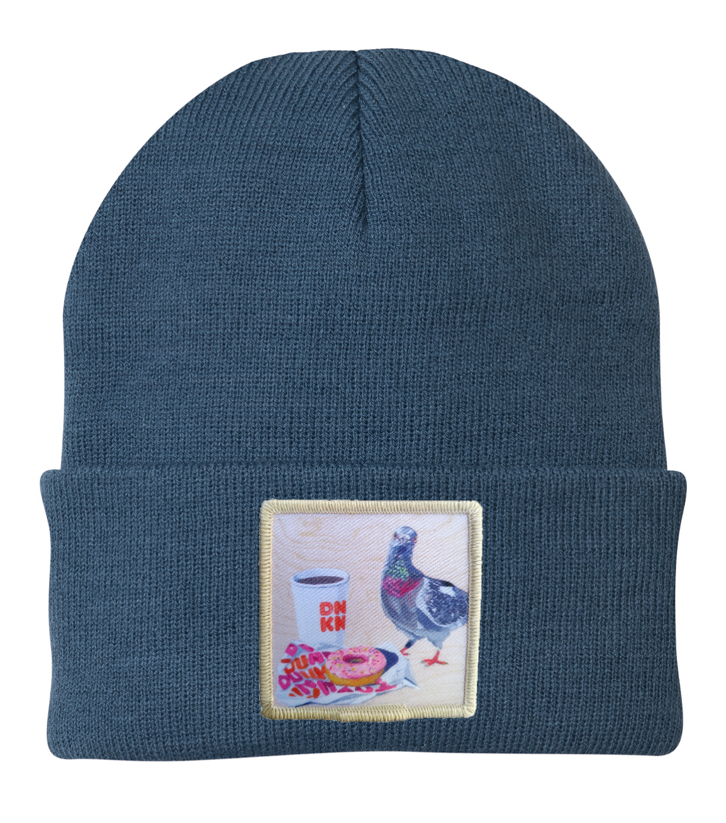 Pigeons Run On Donuts Beanie